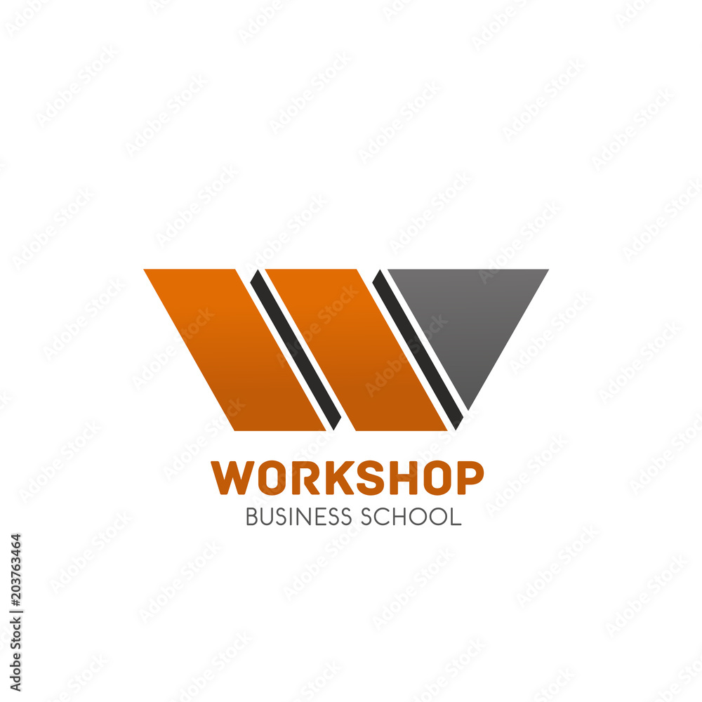 Workshop business school vector letter W icon Workshop business school vector letter W icon