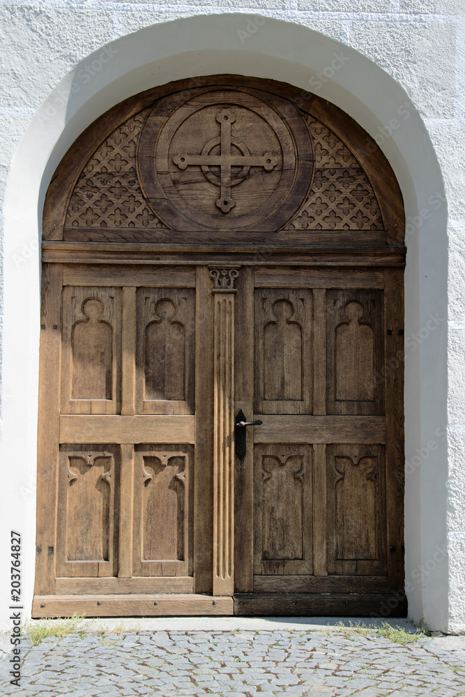 Detail shot of an old Catholic church near Bad Aibling in Bavaria