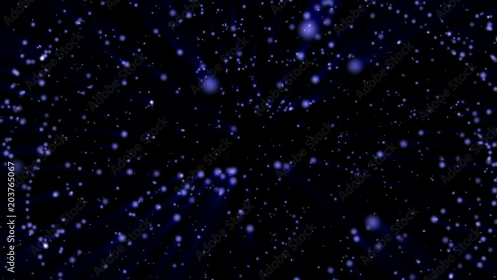 moving blue particles on a black background. computer graphics moving blue particles on a black background. computer graphics