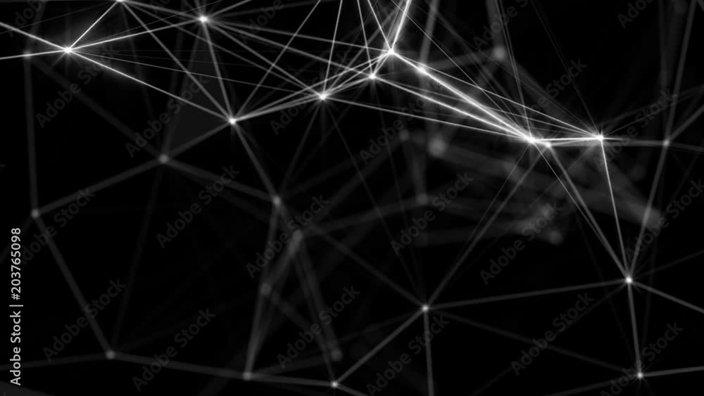 moving computer white particles on a black background. computer graphics moving computer white particles on a black background. computer graphics