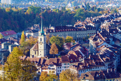 Aerial view of city with Nydegg, Bern, Switzerland photo