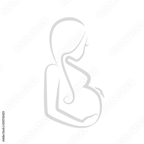 frau mit babybauch grau