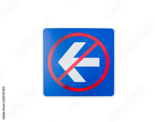 Free Download blue Traffic Signs “do not turn left  “ on White background . - GFXLoad