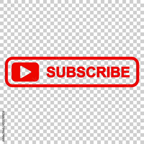 Subscribe button icon. Vector illustration on isolated transparent background. Business concept subscribe pictogram.