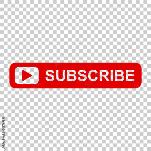 Subscribe button icon. Vector illustration on isolated transparent background. Business concept subscribe pictogram.