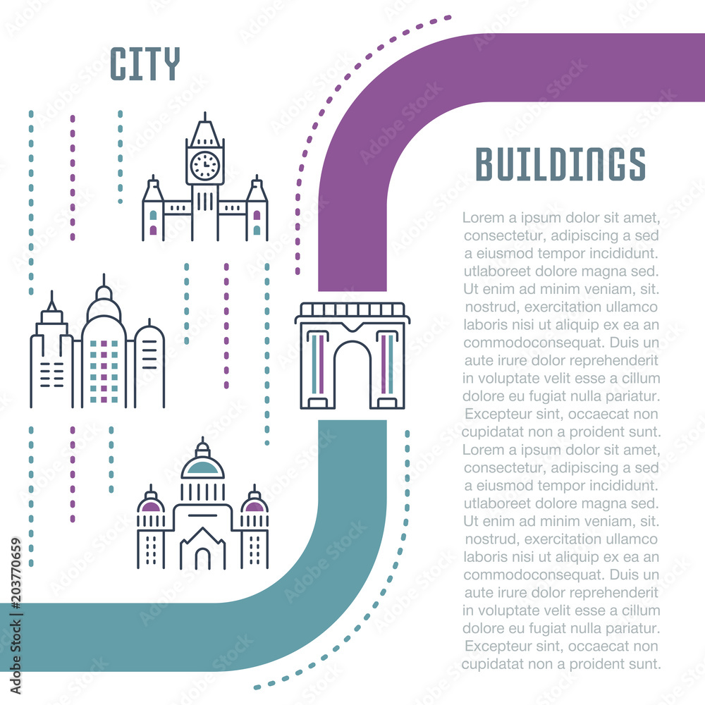 Website Banner and Landing Page of City Buildings.