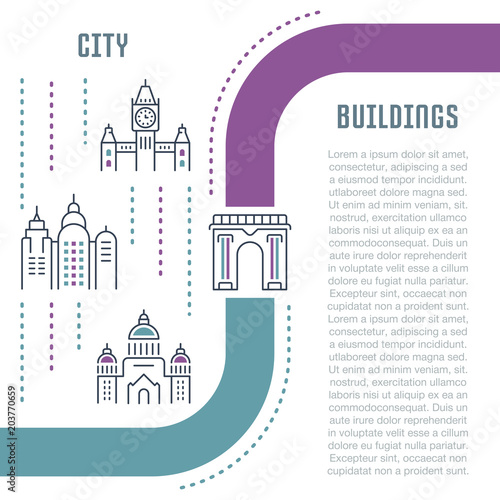 Website Banner and Landing Page of City Buildings.