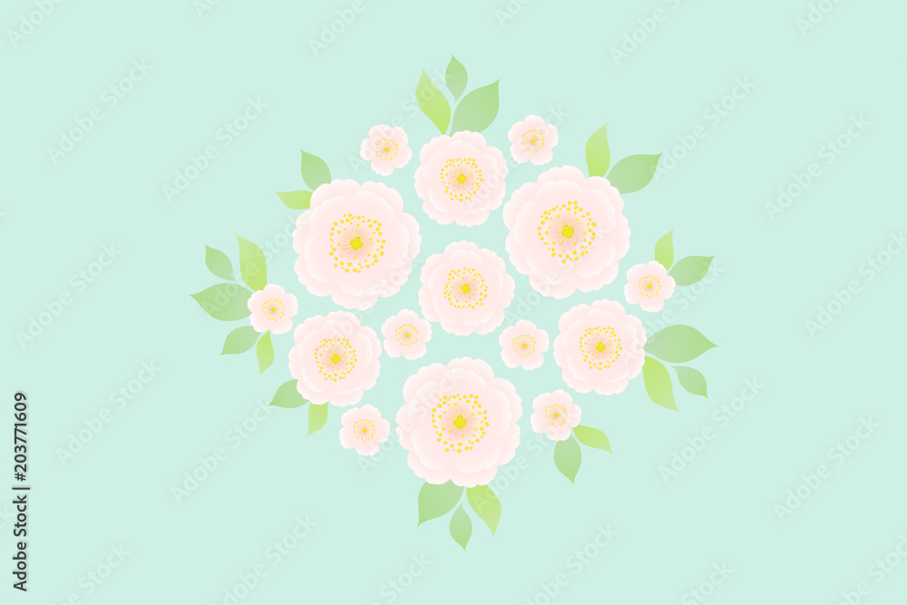 やわらかな雰囲気の優しい印象のバラの花 Stock イラスト Adobe Stock