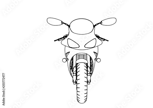 sketch of a sport motorcycle vector