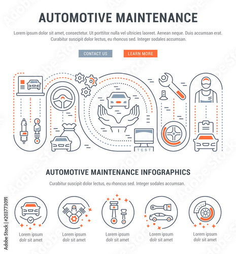 Website Banner and Landing Page of Automotive Maintenance.