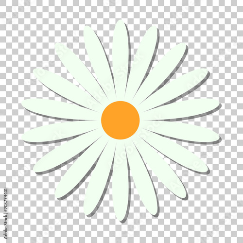 Fototapeta Naklejka Na Ścianę i Meble -  Chamomile flower vector icon in flat style. Daisy illustration on isolated transparent background. Camomile sign concept.