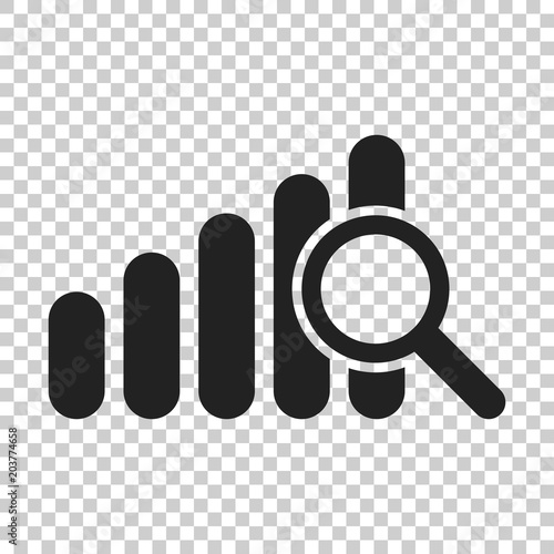 Financial forecast icon in flat style. Business analysis illustration on isolated transparent background. Analytics financial forecast sign concept.