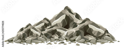 Rock formation on a white background