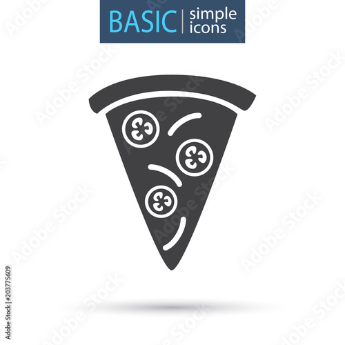 Slice of pizza simple icon photo