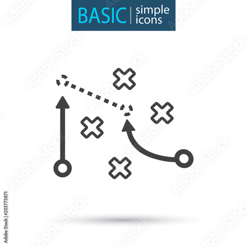 Sport equipment simple tactic icon