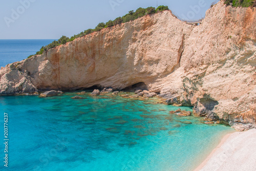 Porto Katsiki beach in Lefkada ionian island in Greece. 