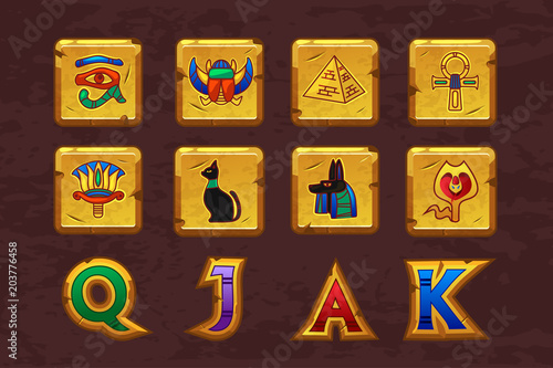 Egyptian icons for casino machines slots game