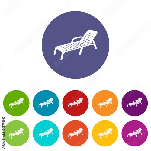 Chaise icon in simple style isolated on white background. Summer and vacation  symbol