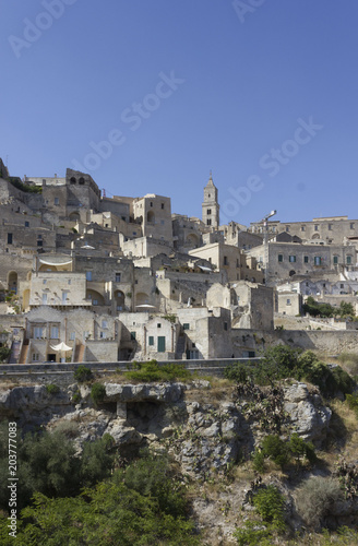 Historic buildings in Matera sassi district, Italy