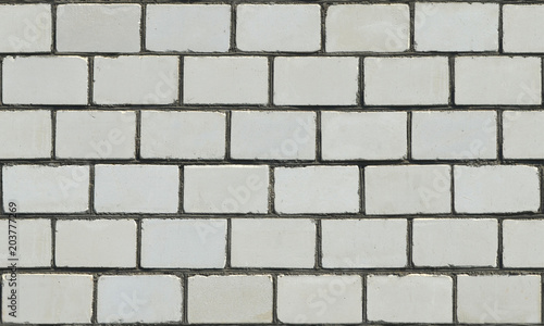Print White brick wall for texture or background repeated seamless