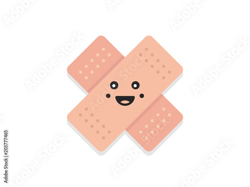 Medicinal Bandage For Kids With happy face Vector Icon