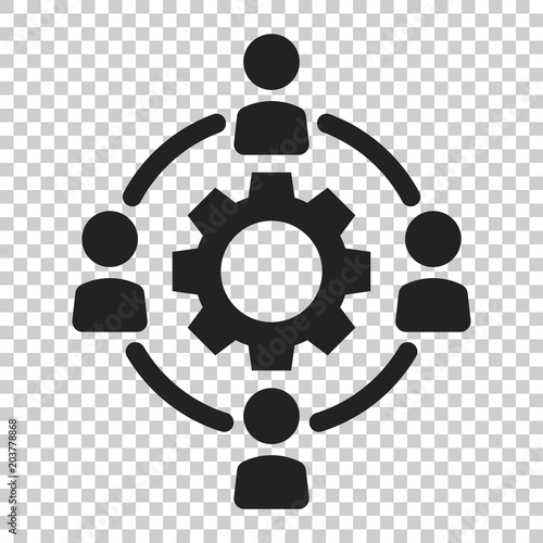 Outsourcing business collaboration vector icon in flat style. People cooperation illustration on isolated transparent background. Teamwork business concept.