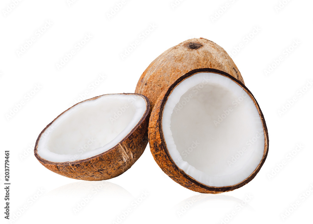 Coconut. Isolated on white background.