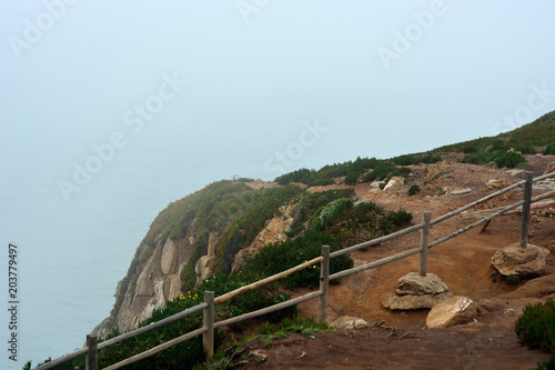 Cape Roca in the fog, Portugal photo