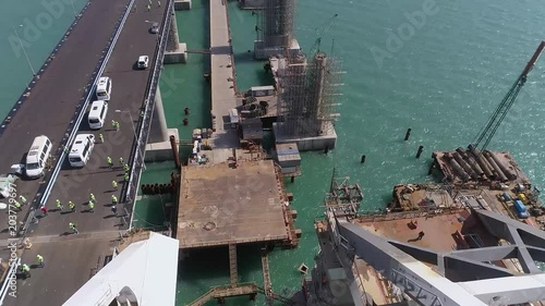 Construction of the Crimea Bridge on April 26, 2018