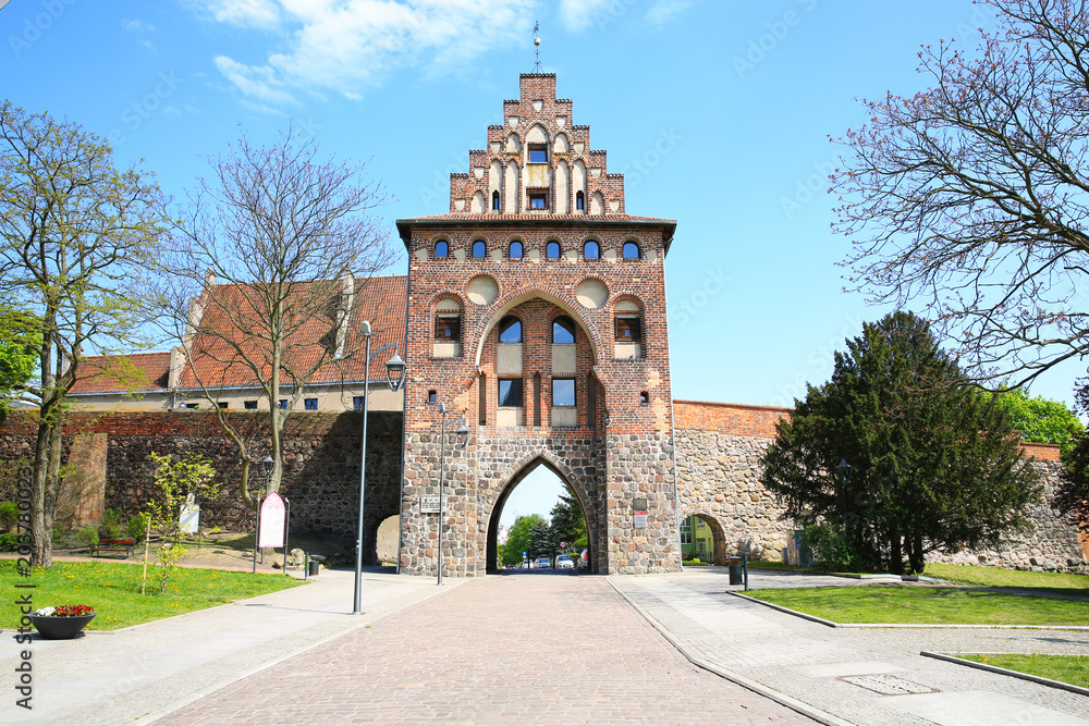 Historic town gate in Stargard Szczecinski, Pomerania, Poland