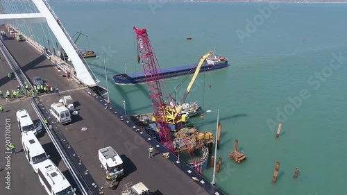 Construction of the Crimea Bridge on April 26, 2018