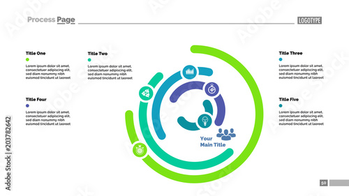 Six layer donut chart slide template