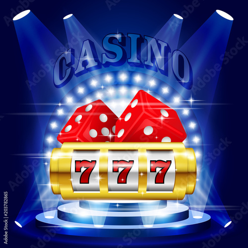 Big win or jackpot - 777 on slot machine, casino concert
