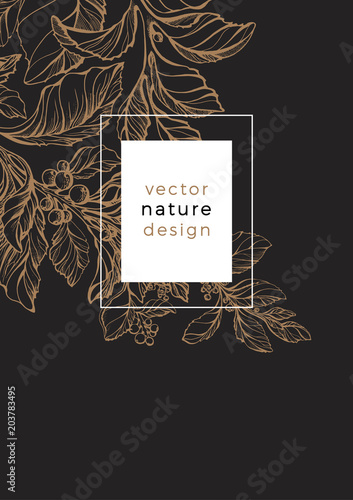 Vector template of mate branch, berry