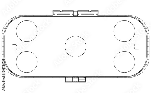 Ice hockey area outline. Vector