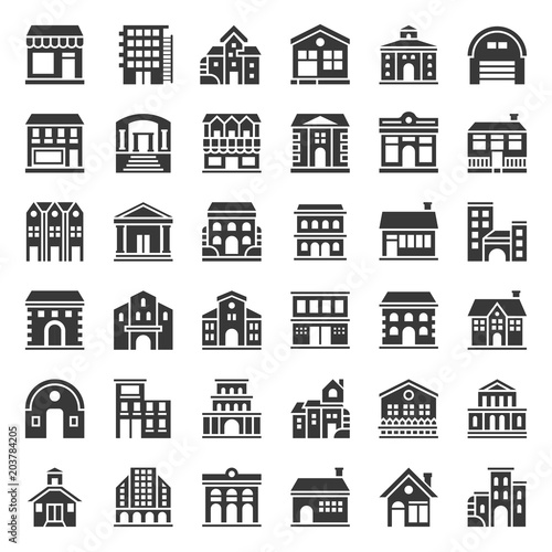 building construction, solid icon set  © lukpedclub