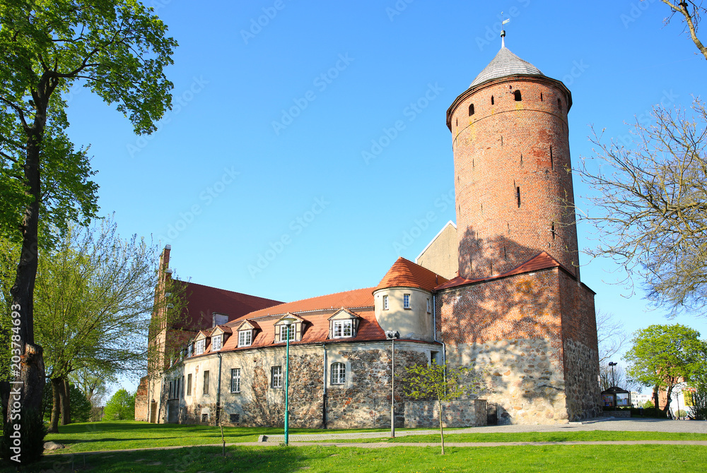 The historic Castle Swidwin in Pomerania, Poland