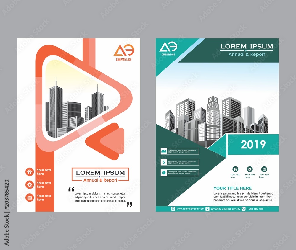 modern cover, brochure, layout for annual report with city background modern cover, brochure, layout for annual report with city background