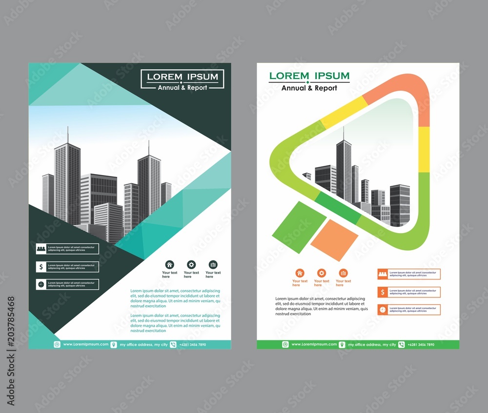 modern cover, brochure, layout for annual report with city background modern cover, brochure, layout for annual report with city background