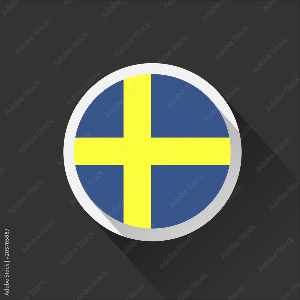 Sweden national flag on dark background. Sweden national flag on dark background.