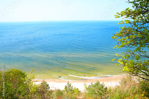 Fototapeta Naklejka Na Ścianę i Meble -  Idyllic Baltic Sea coast in Wolinski Natural Preserve,  Pomerania, Poland