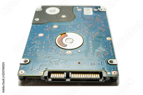 Circuit of Internal Harddisk of Laptop on white background