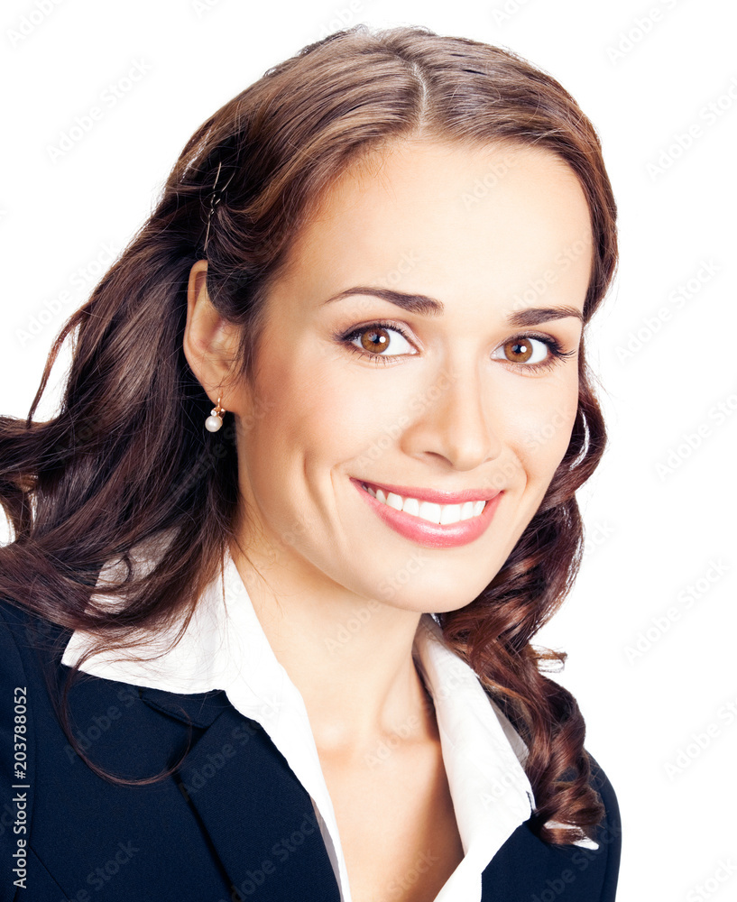 Naklejka premium Portrait of smiling businesswoman, isolated