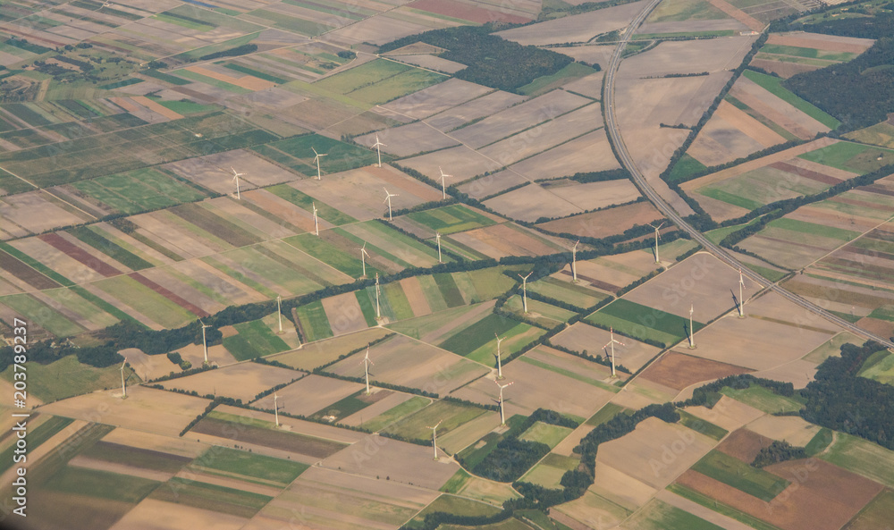 Bird eyes view of wind plant