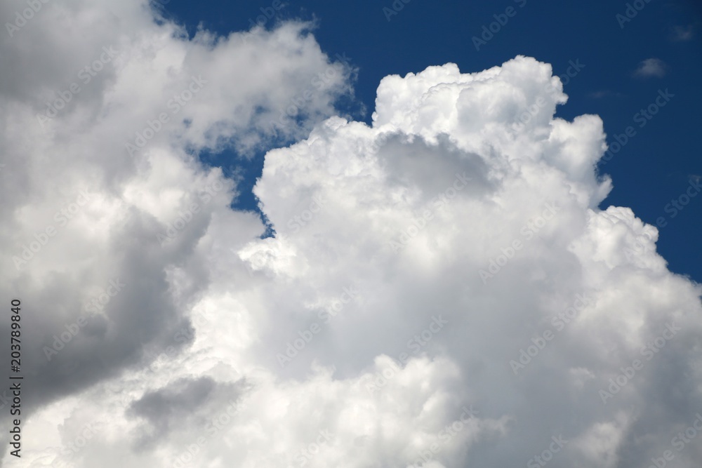 Fluffy Billowy Cumulus Clouds in the Blue Summer Sky in Florida Fluffy Billowy Cumulus Clouds in the Blue Summer Sky in Florida