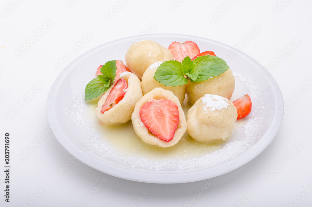 Stuffed strawberry dumplings Stuffed strawberry dumplings