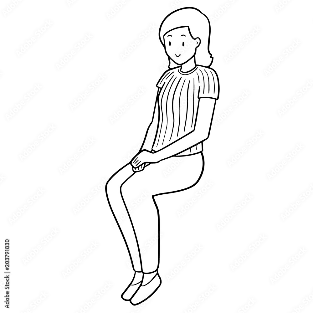 Fototapeta premium vector of woman sitting