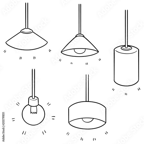 vector set of ceiling lamp
