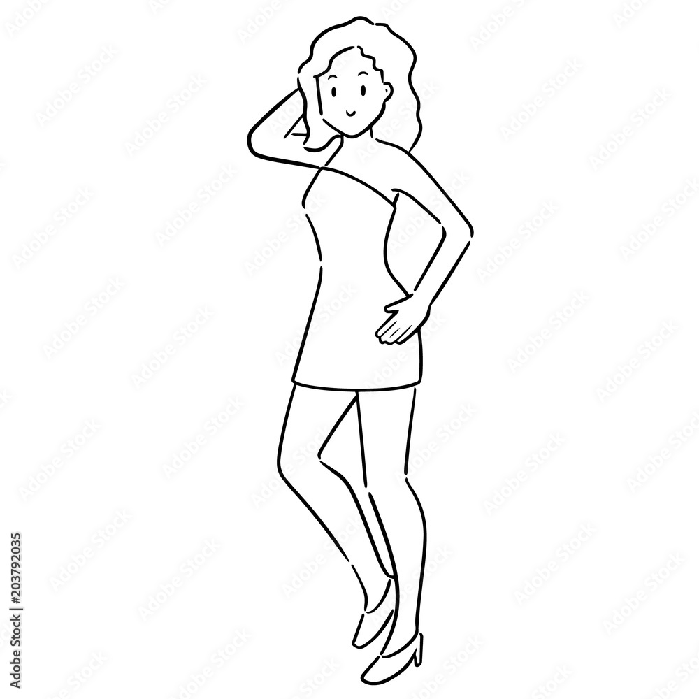 vector of woman posing