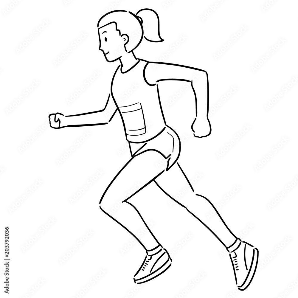 vector of woman running